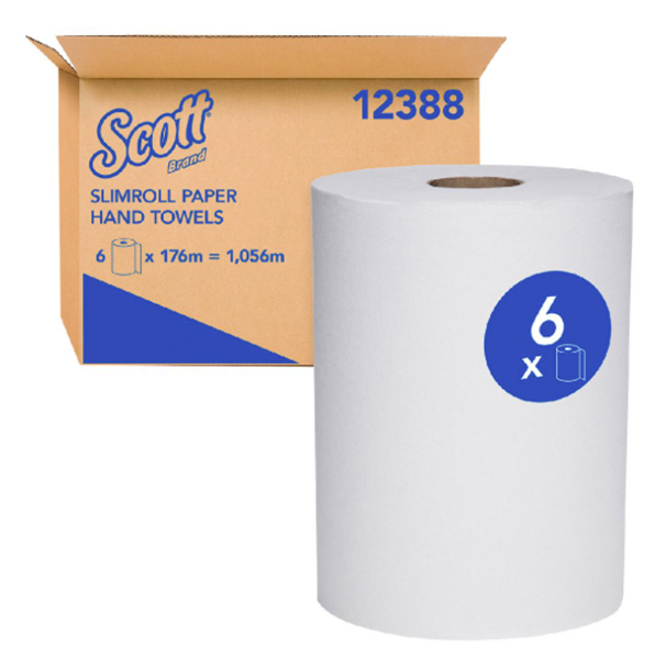 HAND TOWEL SLIMROLL 20cm X 176M 12388 SCOTT CTN 6