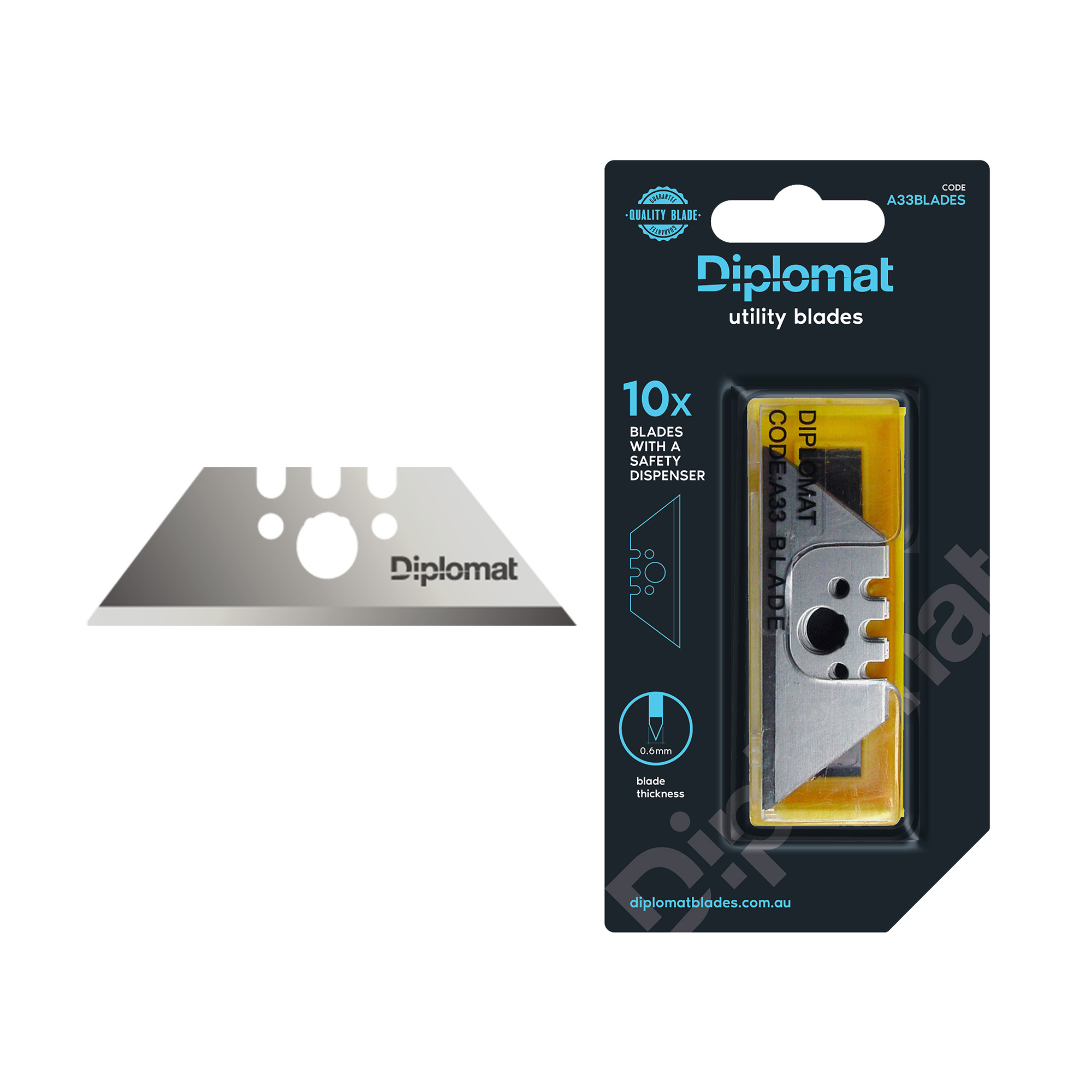 KNIFE SAFETY A33 SPRING LOADED METAL DIPLOMAT 