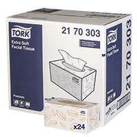 TISSUES 2 PLY EXTRA SOFT 2170303 TORK CTN 24 (224 PER BOX)