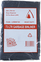 BIN LINER 72Ltr LDPE 760mm X 850mm 34um BLACK CTN 250