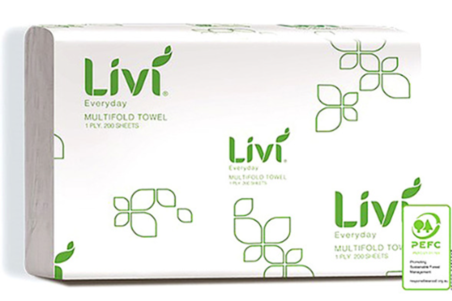 HAND TOWEL MULTIFOLD 23cm X 24cm 1 PLY BASICS 7200 LIVI CTN 20 